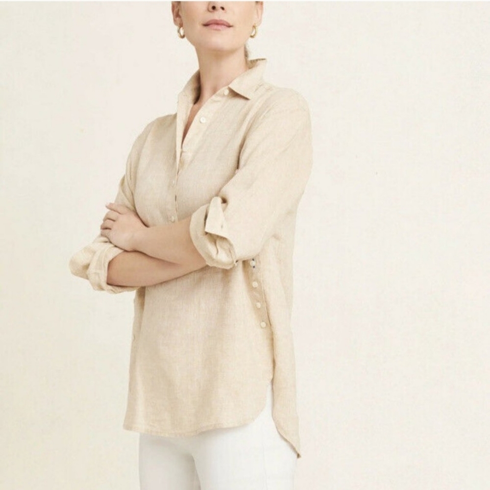 J. Mclaughlin Fallon Linen Tunic Top - S